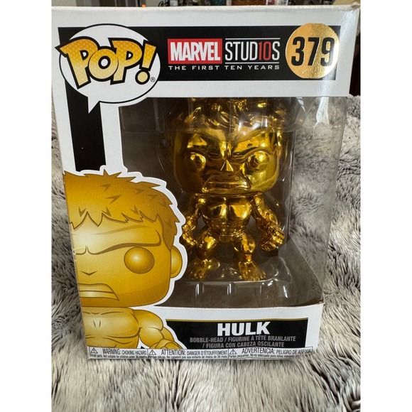 Funko Other - Marvel‎ Funko Pop Gold Chrome Hulk 379 Exclusive Collectible Figure